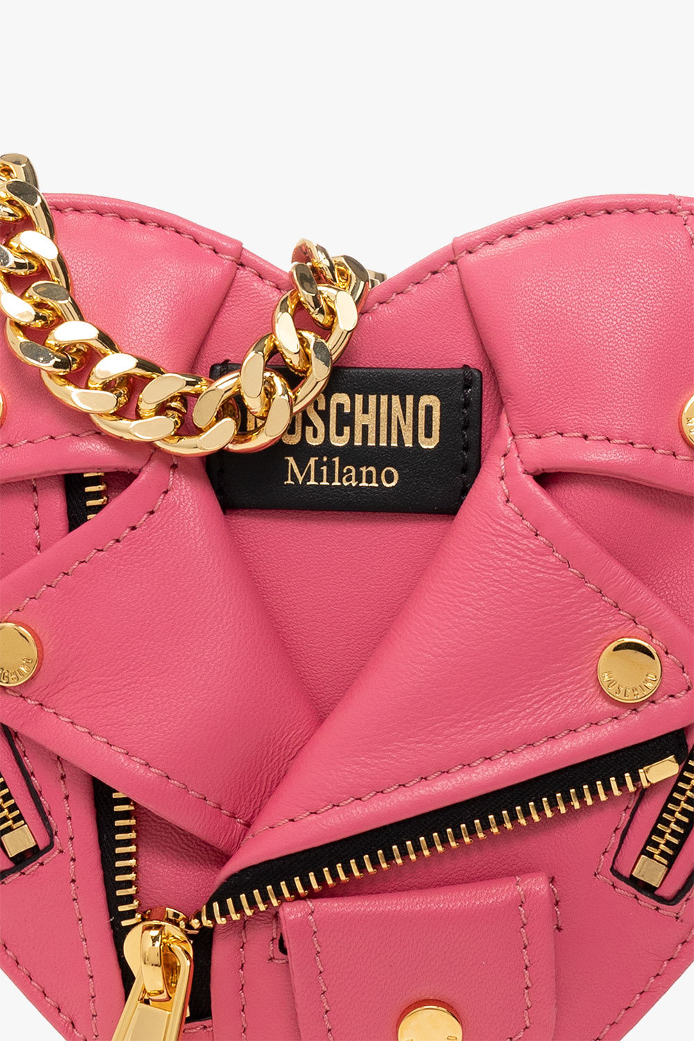 Moschino pink leather outlet jacket